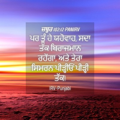 Picture 04 - ਜ਼ਬੂਰ 102:12 PANIRV - ਪਰ ਤੂੰ ਹੇ ਯਹੋਵਾਹ, - Bible Verse Picture