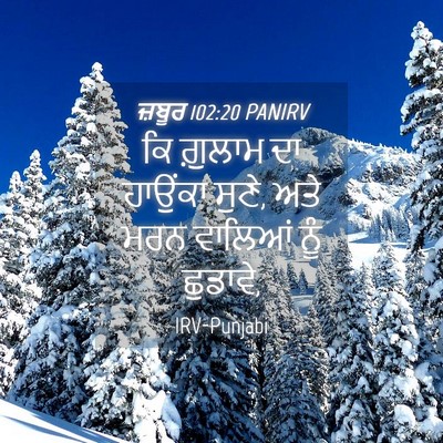 Picture 04 - ਜ਼ਬੂਰ 102:20 PANIRV - ਕਿ ਗ਼ੁਲਾਮ ਦਾ - Bible Verse Picture