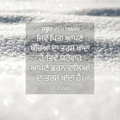 Picture 04 - ਜ਼ਬੂਰ 103:13 PANIRV - ਜਿਵੇਂ ਪਿਤਾ ਆਪਣੇ - Bible Verse Picture