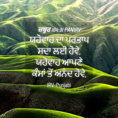 Picture 04 - ਜ਼ਬੂਰ 104:31 PANIRV - ਯਹੋਵਾਹ ਦਾ ਪਰਤਾਪ - Bible Verse Picture