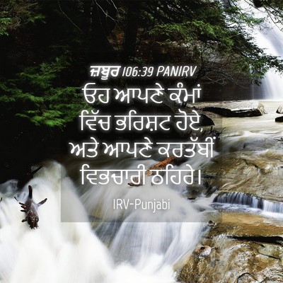 Picture 04 - ਜ਼ਬੂਰ 106:39 PANIRV - ਓਹ ਆਪਣੇ ਕੰਮਾਂ ਵਿੱਚ - Bible Verse Picture