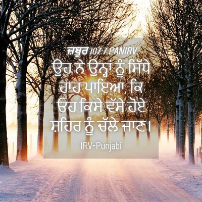 Picture 04 - ਜ਼ਬੂਰ 107:7 PANIRV - ਉਹ ਨੇ ਉਨ੍ਹਾਂ ਨੂੰ - Bible Verse Picture