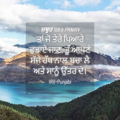 Picture 04 - ਜ਼ਬੂਰ 108:6 PANIRV - ਤਾਂ ਜੋ ਤੇਰੇ ਪਿਆਰੇ - Bible Verse Picture