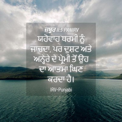 Picture 04 - ਜ਼ਬੂਰ 11:5 PANIRV - ਯਹੋਵਾਹ ਧਰਮੀ ਨੂੰ - Bible Verse Picture