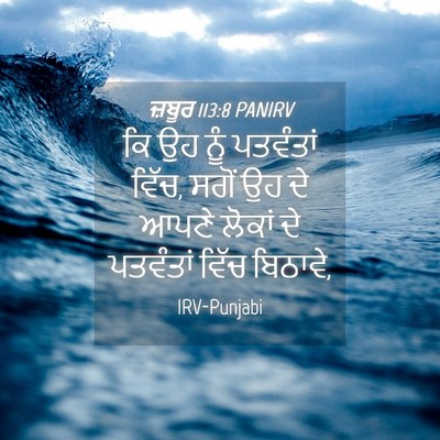 Picture 04 - ਜ਼ਬੂਰ 113:8 PANIRV - ਕਿ ਉਹ ਨੂੰ ਪਤਵੰਤਾਂ - Bible Verse Picture