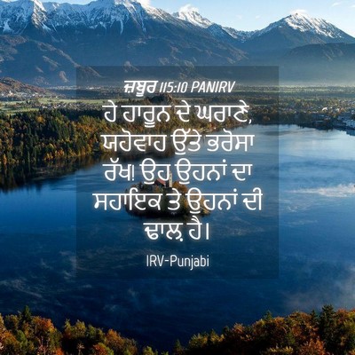 Picture 04 - ਜ਼ਬੂਰ 115:10 PANIRV - ਹੇ ਹਾਰੂਨ ਦੇ ਘਰਾਣੇ, - Bible Verse Picture