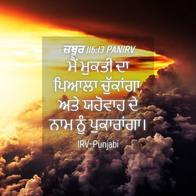 Picture 04 - ਜ਼ਬੂਰ 116:13 PANIRV - ਮੈਂ ਮੁਕਤੀ ਦਾ ਪਿਆਲਾ - Bible Verse Picture