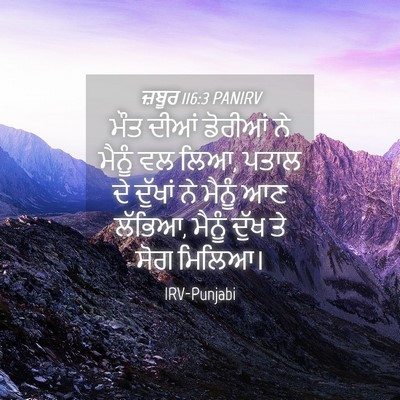 Picture 04 - ਜ਼ਬੂਰ 116:3 PANIRV - ਮੌਤ ਦੀਆਂ ਡੋਰੀਆਂ ਨੇ - Bible Verse Picture