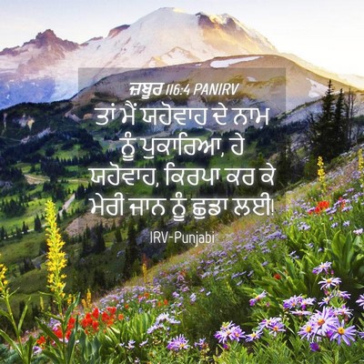 Picture 04 - ਜ਼ਬੂਰ 116:4 PANIRV - ਤਾਂ ਮੈਂ ਯਹੋਵਾਹ ਦੇ - Bible Verse Picture