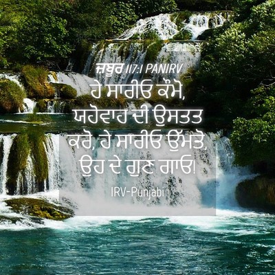 Picture 04 - ਜ਼ਬੂਰ 117:1 PANIRV - ਹੇ ਸਾਰੀਓ ਕੌਮੋ, - Bible Verse Picture