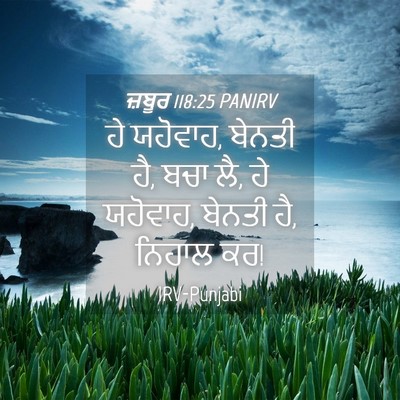 Picture 04 - ਜ਼ਬੂਰ 118:25 PANIRV - ਹੇ ਯਹੋਵਾਹ, ਬੇਨਤੀ - Bible Verse Picture
