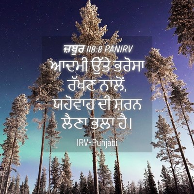 Picture 04 - ਜ਼ਬੂਰ 118:8 PANIRV - ਆਦਮੀ ਉੱਤੇ ਭਰੋਸਾ - Bible Verse Picture