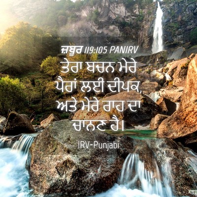 Picture 04 - ਜ਼ਬੂਰ 119:105 PANIRV - ਤੇਰਾ ਬਚਨ ਮੇਰੇ - Bible Verse Picture
