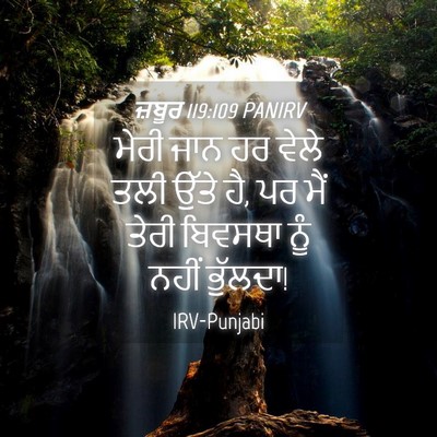 Picture 04 - ਜ਼ਬੂਰ 119:109 PANIRV - ਮੇਰੀ ਜਾਨ ਹਰ ਵੇਲੇ - Bible Verse Picture