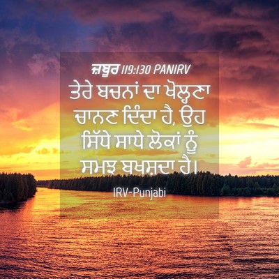 Picture 04 - ਜ਼ਬੂਰ 119:130 PANIRV - ਤੇਰੇ ਬਚਨਾਂ ਦਾ - Bible Verse Picture
