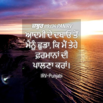 Picture 04 - ਜ਼ਬੂਰ 119:134 PANIRV - ਆਦਮੀ ਦੇ ਦਬਾਓ ਤੋਂ - Bible Verse Picture