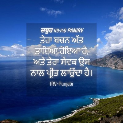 Picture 04 - ਜ਼ਬੂਰ 119:140 PANIRV - ਤੇਰਾ ਬਚਨ ਅੱਤ ਤਾਇਆ - Bible Verse Picture