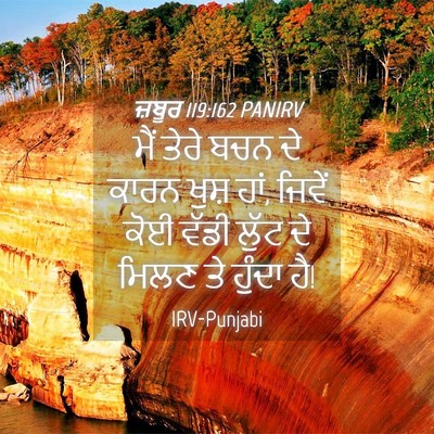 Picture 04 - ਜ਼ਬੂਰ 119:162 PANIRV - ਮੈਂ ਤੇਰੇ ਬਚਨ ਦੇ - Bible Verse Picture