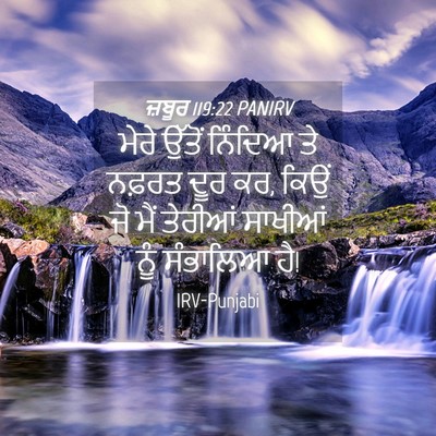 Picture 04 - ਜ਼ਬੂਰ 119:22 PANIRV - ਮੇਰੇ ਉੱਤੋਂ ਨਿੰਦਿਆ - Bible Verse Picture