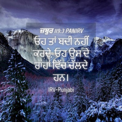 Picture 04 - ਜ਼ਬੂਰ 119:3 PANIRV - ਓਹ ਤਾਂ ਬਦੀ ਨਹੀਂ - Bible Verse Picture