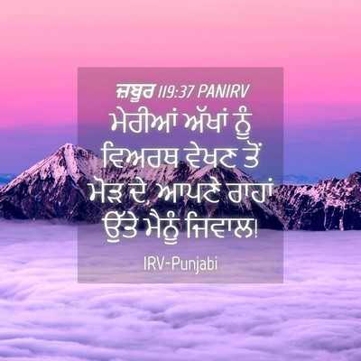 Picture 04 - ਜ਼ਬੂਰ 119:37 PANIRV - ਮੇਰੀਆਂ ਅੱਖਾਂ ਨੂੰ - Bible Verse Picture