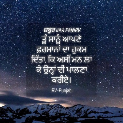 Picture 04 - ਜ਼ਬੂਰ 119:4 PANIRV - ਤੂੰ ਸਾਨੂੰ ਆਪਣੇ - Bible Verse Picture