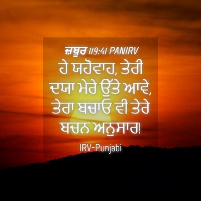 Picture 04 - ਜ਼ਬੂਰ 119:41 PANIRV - ਹੇ ਯਹੋਵਾਹ, ਤੇਰੀ ਦਯਾ - Bible Verse Picture