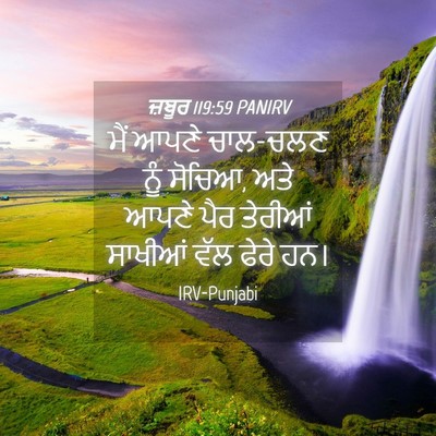 Picture 04 - ਜ਼ਬੂਰ 119:59 PANIRV - ਮੈਂ ਆਪਣੇ ਚਾਲ-ਚਲਣ - Bible Verse Picture