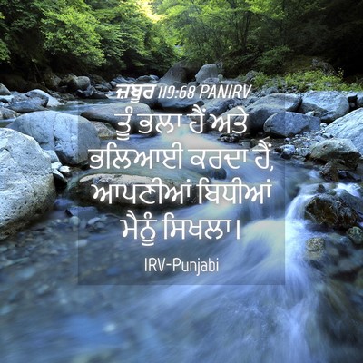 Picture 04 - ਜ਼ਬੂਰ 119:68 PANIRV - ਤੂੰ ਭਲਾ ਹੈਂ ਅਤੇ - Bible Verse Picture