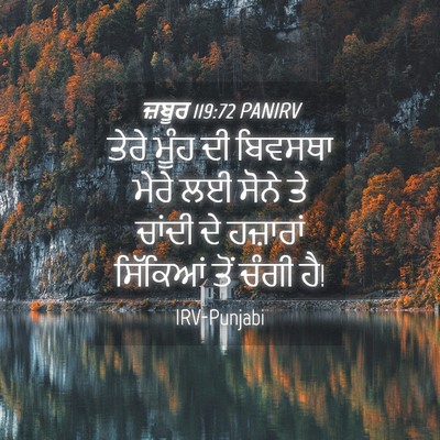 Picture 04 - ਜ਼ਬੂਰ 119:72 PANIRV - ਤੇਰੇ ਮੂੰਹ ਦੀ - Bible Verse Picture