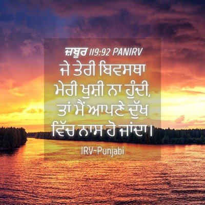 Picture 04 - ਜ਼ਬੂਰ 119:92 PANIRV - ਜੇ ਤੇਰੀ ਬਿਵਸਥਾ - Bible Verse Picture