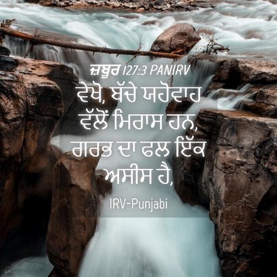 Picture 04 - ਜ਼ਬੂਰ 127:3 PANIRV - ਵੇਖੋ, ਬੱਚੇ ਯਹੋਵਾਹ - Bible Verse Picture