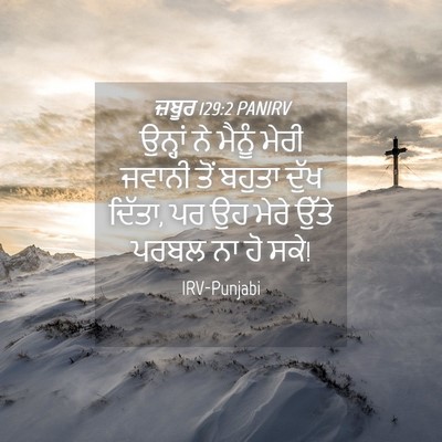 Picture 04 - ਜ਼ਬੂਰ 129:2 PANIRV - ਉਨ੍ਹਾਂ ਨੇ ਮੈਨੂੰ - Bible Verse Picture