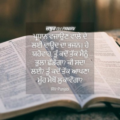 Picture 04 - ਜ਼ਬੂਰ 13:1 PANIRV - ਪ੍ਰਧਾਨ ਵਜਾਉਣ ਵਾਲੇ - Bible Verse Picture