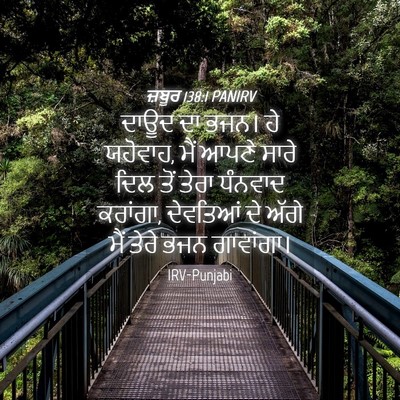 Picture 04 - ਜ਼ਬੂਰ 138:1 PANIRV - ਦਾਊਦ ਦਾ ਭਜਨ। ਹੇ - Bible Verse Picture