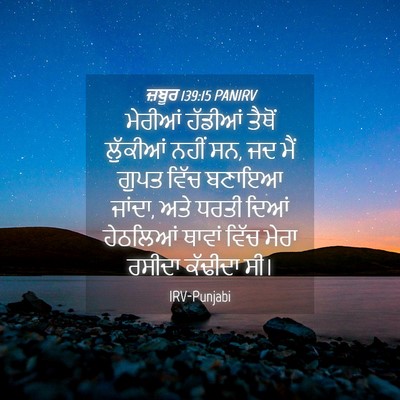 Picture 04 - ਜ਼ਬੂਰ 139:15 PANIRV - ਮੇਰੀਆਂ ਹੱਡੀਆਂ - Bible Verse Picture
