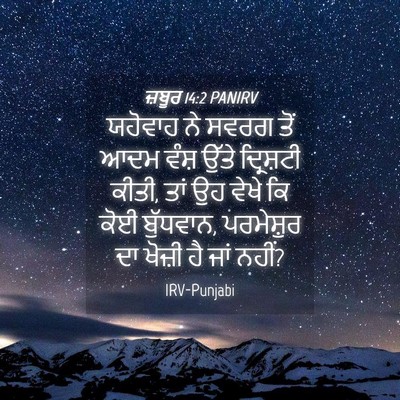 Picture 04 - ਜ਼ਬੂਰ 14:2 PANIRV - ਯਹੋਵਾਹ ਨੇ ਸਵਰਗ ਤੋਂ - Bible Verse Picture