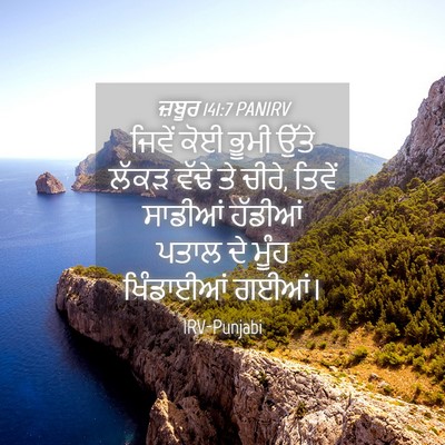 Picture 04 - ਜ਼ਬੂਰ 141:7 PANIRV - ਜਿਵੇਂ ਕੋਈ ਭੂਮੀ - Bible Verse Picture