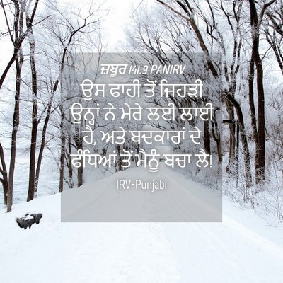 Picture 04 - ਜ਼ਬੂਰ 141:9 PANIRV - ਉਸ ਫਾਹੀ ਤੋਂ ਜਿਹੜੀ - Bible Verse Picture