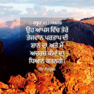 Picture 04 - ਜ਼ਬੂਰ 145:5 PANIRV - ਉਹ ਆਪਸ ਵਿੱਚ ਤੇਰੇ - Bible Verse Picture