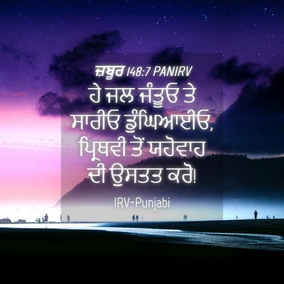 Picture 04 - ਜ਼ਬੂਰ 148:7 PANIRV - ਹੇ ਜਲ ਜੰਤੂਓ ਤੇ - Bible Verse Picture