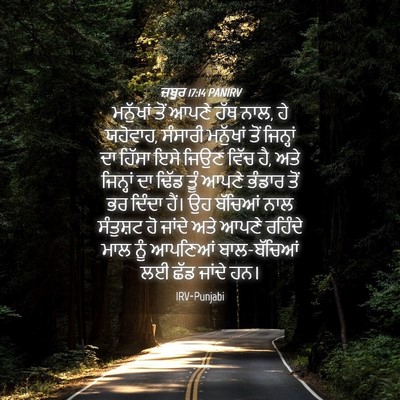 Picture 04 - ਜ਼ਬੂਰ 17:14 PANIRV - ਮਨੁੱਖਾਂ ਤੋਂ ਆਪਣੇ - Bible Verse Picture