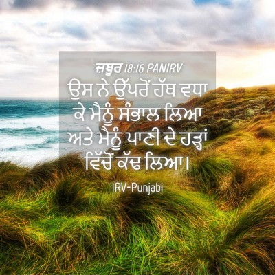 Picture 04 - ਜ਼ਬੂਰ 18:16 PANIRV - ਉਸ ਨੇ ਉੱਪਰੋਂ ਹੱਥ - Bible Verse Picture
