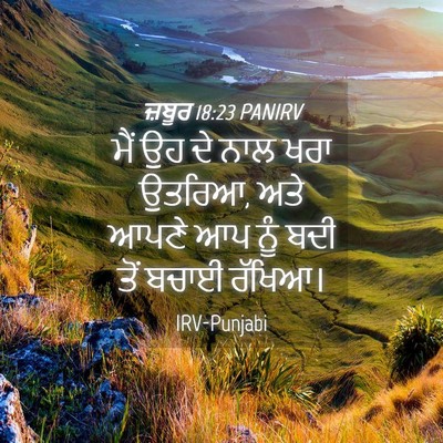 Picture 04 - ਜ਼ਬੂਰ 18:23 PANIRV - ਮੈਂ ਉਹ ਦੇ ਨਾਲ ਖਰਾ - Bible Verse Picture
