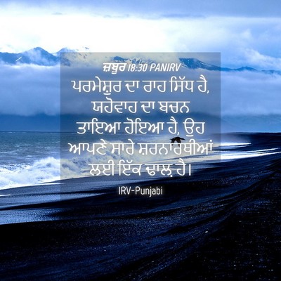 Picture 04 - ਜ਼ਬੂਰ 18:30 PANIRV - ਪਰਮੇਸ਼ੁਰ ਦਾ ਰਾਹ - Bible Verse Picture