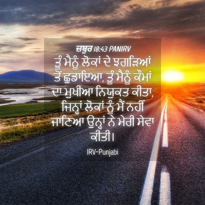 Picture 04 - ਜ਼ਬੂਰ 18:43 PANIRV - ਤੂੰ ਮੈਨੂੰ ਲੋਕਾਂ ਦੇ - Bible Verse Picture
