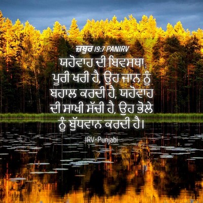 Picture 04 - ਜ਼ਬੂਰ 19:7 PANIRV - ਯਹੋਵਾਹ ਦੀ ਬਿਵਸਥਾ - Bible Verse Picture
