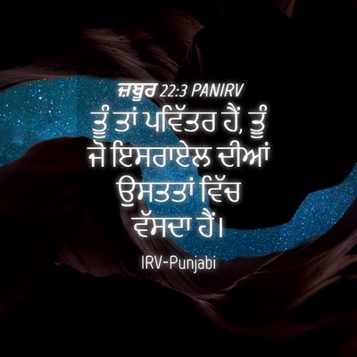 Picture 04 - ਜ਼ਬੂਰ 22:3 PANIRV - ਤੂੰ ਤਾਂ ਪਵਿੱਤਰ ਹੈਂ, - Bible Verse Picture