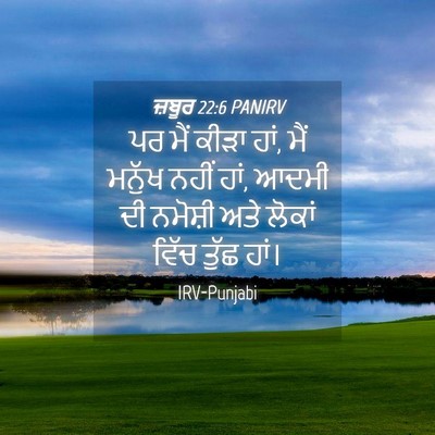 Picture 04 - ਜ਼ਬੂਰ 22:6 PANIRV - ਪਰ ਮੈਂ ਕੀੜਾ ਹਾਂ, - Bible Verse Picture