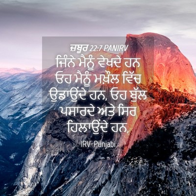 Picture 04 - ਜ਼ਬੂਰ 22:7 PANIRV - ਜਿੰਨੇ ਮੈਨੂੰ ਵੇਖਦੇ - Bible Verse Picture